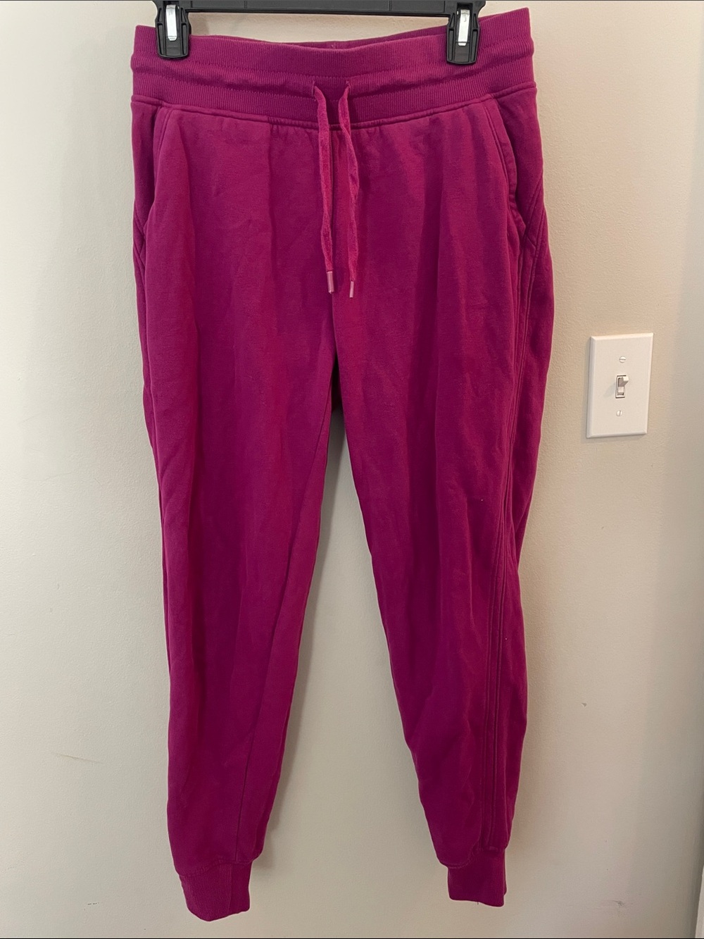 Women’s Dark Pink Fuchsia Sweatpants with Drawstring Waist